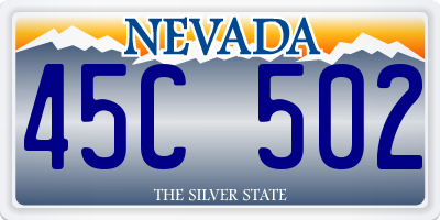 NV license plate 45C502