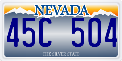 NV license plate 45C504