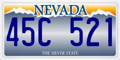 NV license plate 45C521