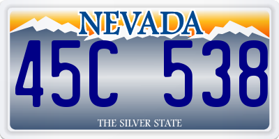 NV license plate 45C538