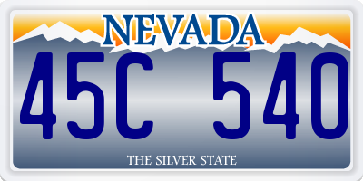 NV license plate 45C540