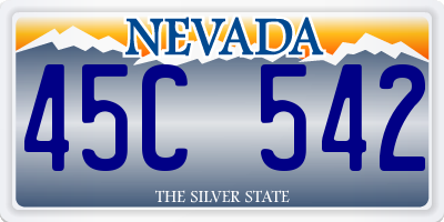 NV license plate 45C542