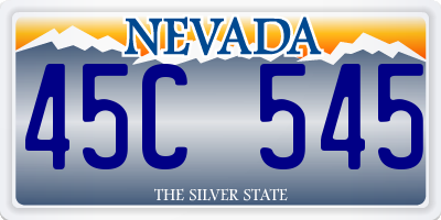 NV license plate 45C545
