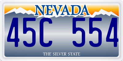 NV license plate 45C554