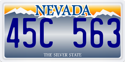 NV license plate 45C563