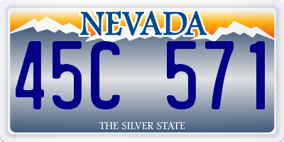 NV license plate 45C571