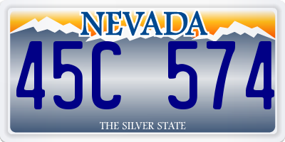 NV license plate 45C574