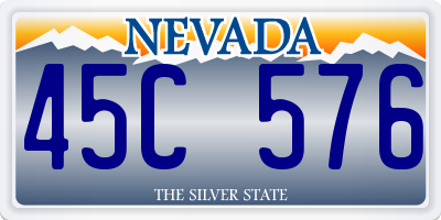 NV license plate 45C576