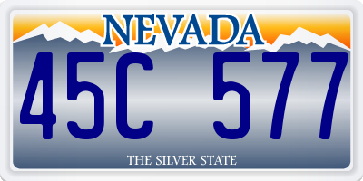 NV license plate 45C577