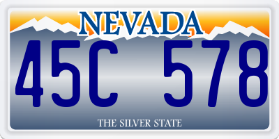 NV license plate 45C578