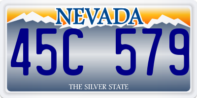 NV license plate 45C579
