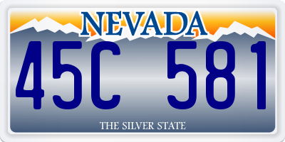 NV license plate 45C581