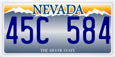 NV license plate 45C584