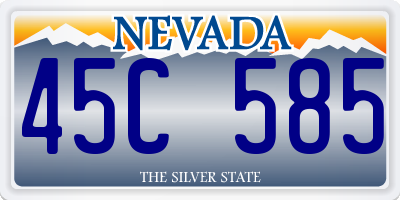 NV license plate 45C585