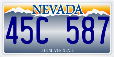 NV license plate 45C587