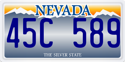 NV license plate 45C589