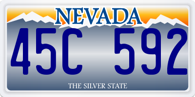 NV license plate 45C592