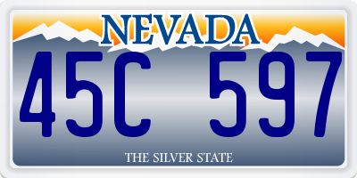 NV license plate 45C597