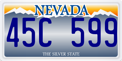 NV license plate 45C599