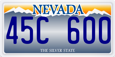 NV license plate 45C600