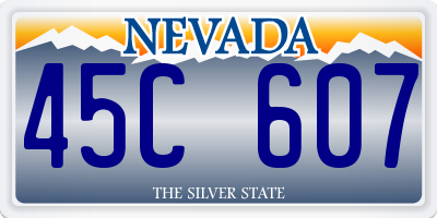 NV license plate 45C607