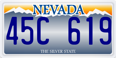 NV license plate 45C619