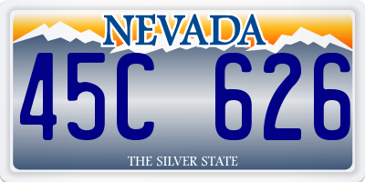 NV license plate 45C626