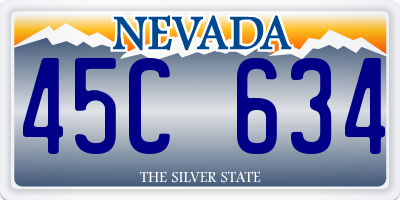 NV license plate 45C634