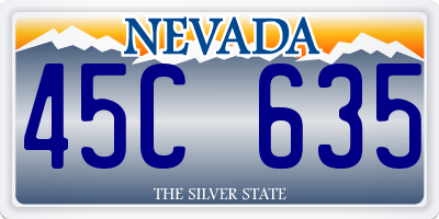 NV license plate 45C635
