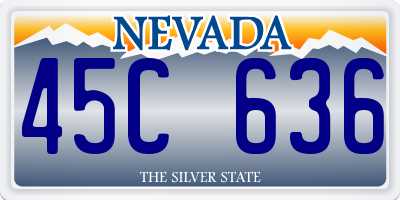 NV license plate 45C636