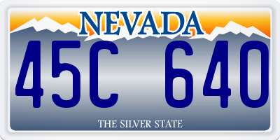NV license plate 45C640