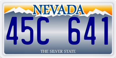 NV license plate 45C641