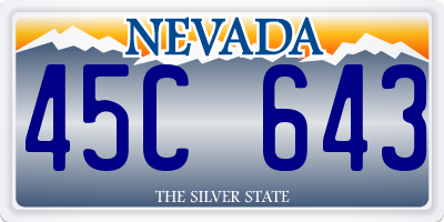 NV license plate 45C643