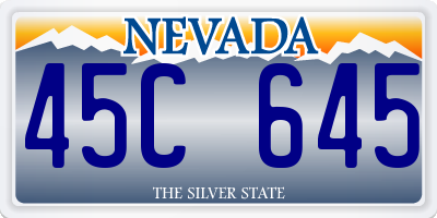 NV license plate 45C645