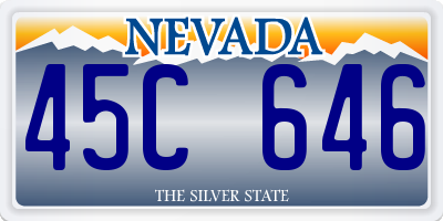 NV license plate 45C646