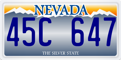 NV license plate 45C647