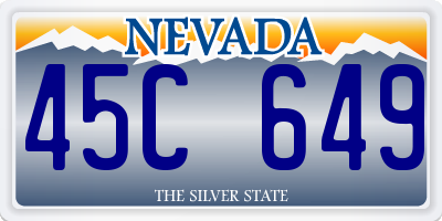 NV license plate 45C649