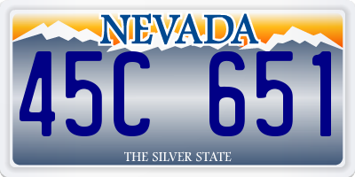 NV license plate 45C651