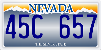 NV license plate 45C657