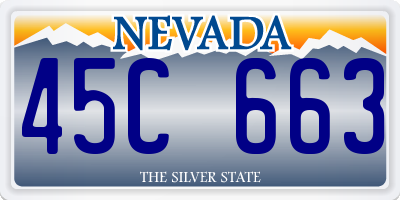 NV license plate 45C663