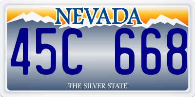 NV license plate 45C668