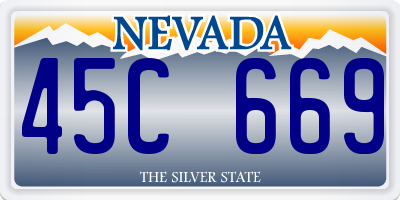 NV license plate 45C669