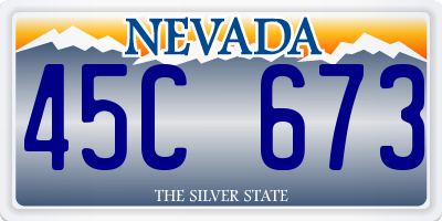 NV license plate 45C673