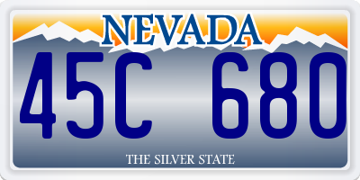 NV license plate 45C680