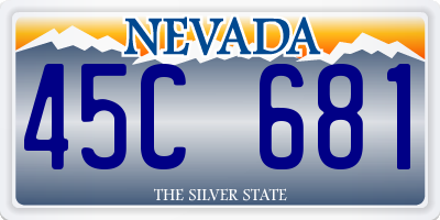 NV license plate 45C681