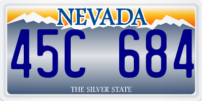NV license plate 45C684