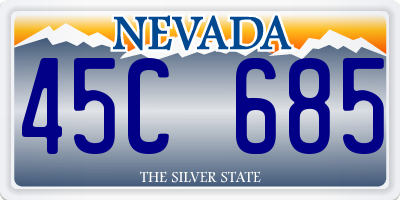 NV license plate 45C685