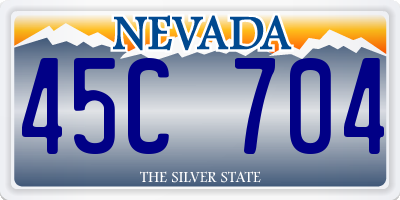 NV license plate 45C704