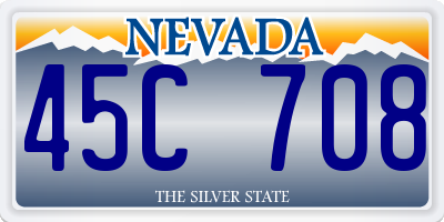 NV license plate 45C708