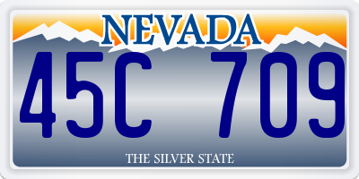 NV license plate 45C709